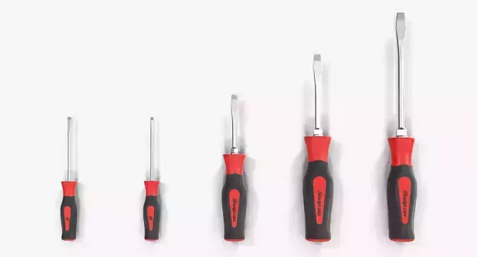 5 pc Flat Tip Instinct Soft Grip Red Screwdriver Set SGDS50BR
