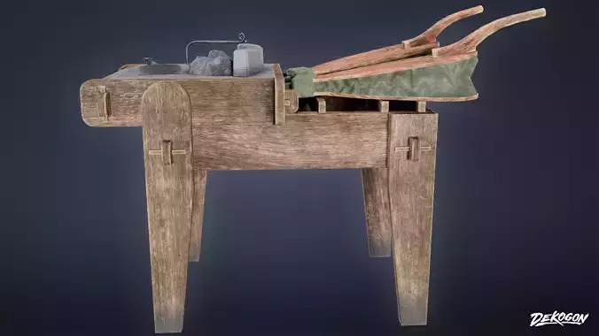 MEDIEVAL - Portable Forge 01 - LOW POLY Low-poly 3D model