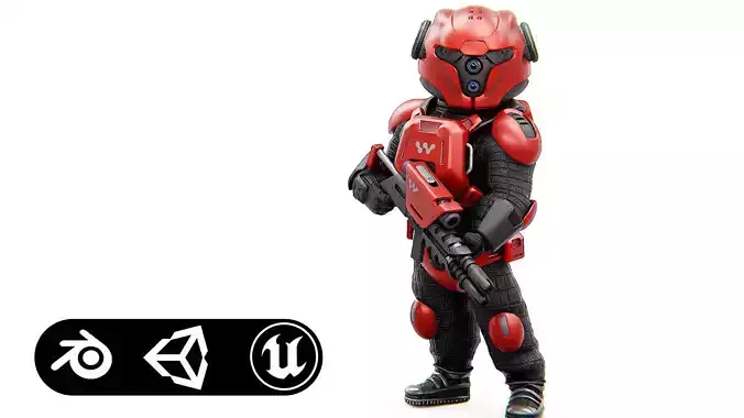 CYBER SOLDIER MECHA  Rigged for Unreal Engine - Unity - MIXAMO