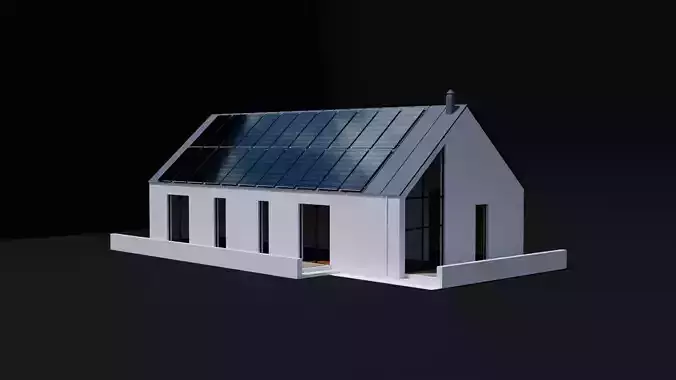 Modern House with Solar Cell