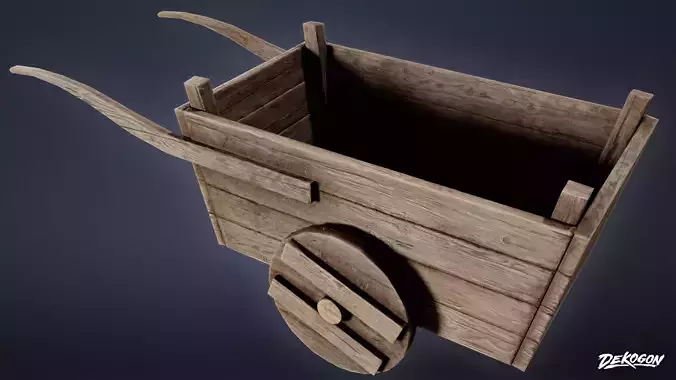 MEDIEVAL - Pull Cart 01 - LOW POLY