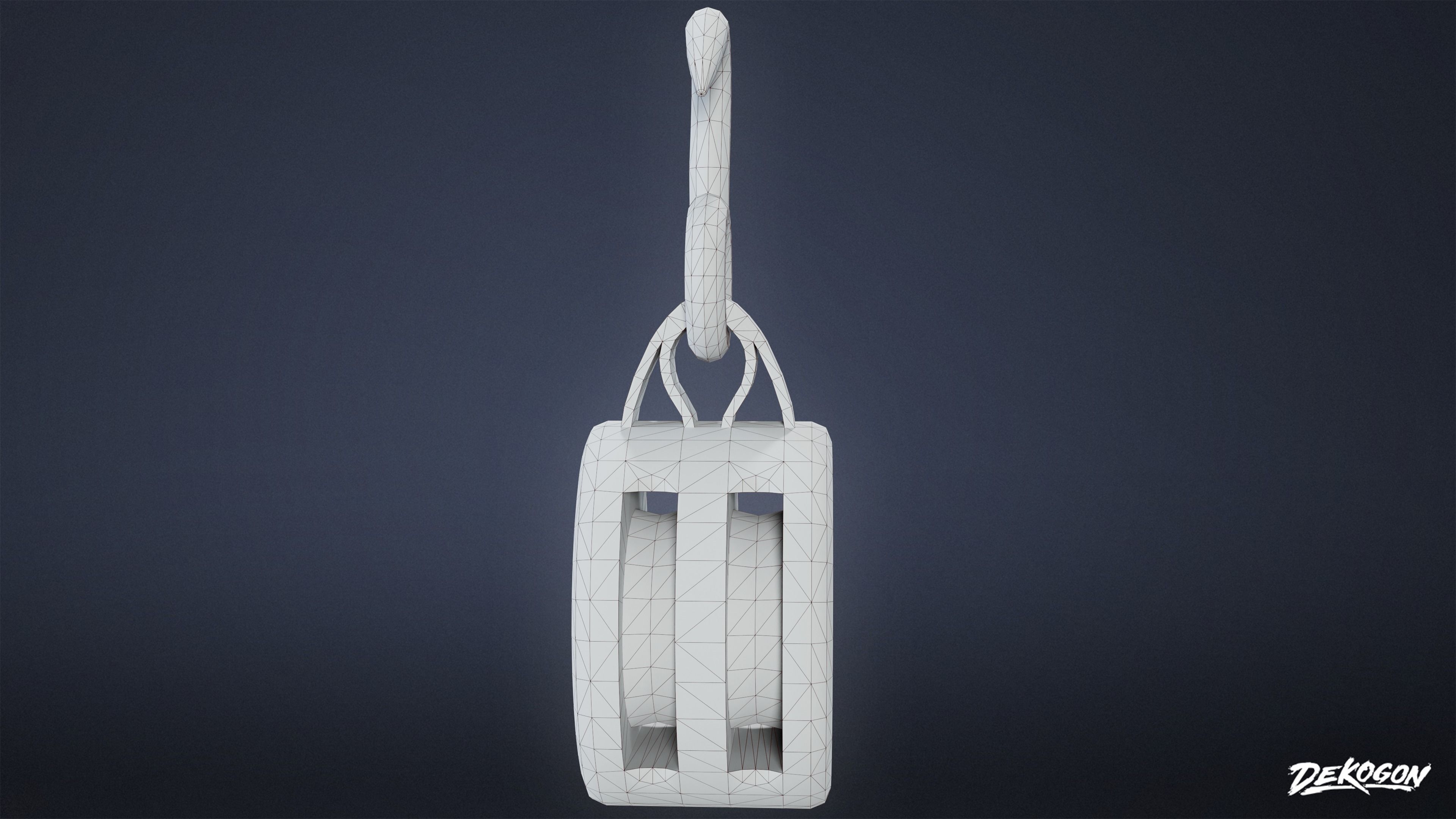 MEDIEVAL - Pulley 01 - LOW POLY Low-poly 3D model_8