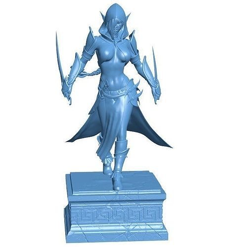 Female Assassin Low-poly 3D model