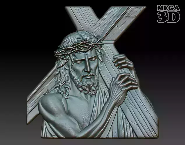 Jesus carrying the cross basrelief 08 240608