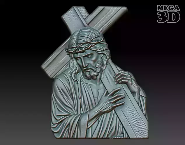 Jesus carrying the cross basrelief 07 240608