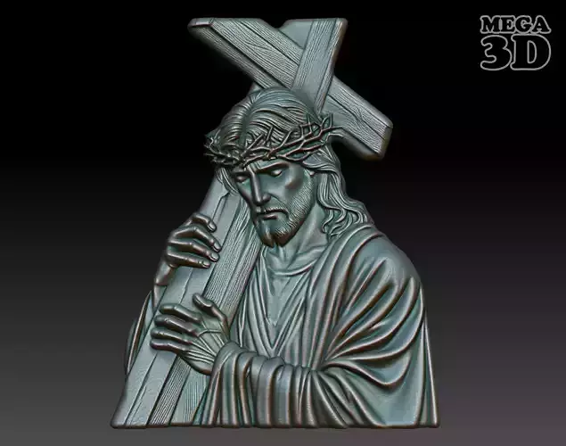 Jesus carrying the cross basrelief 05 240608