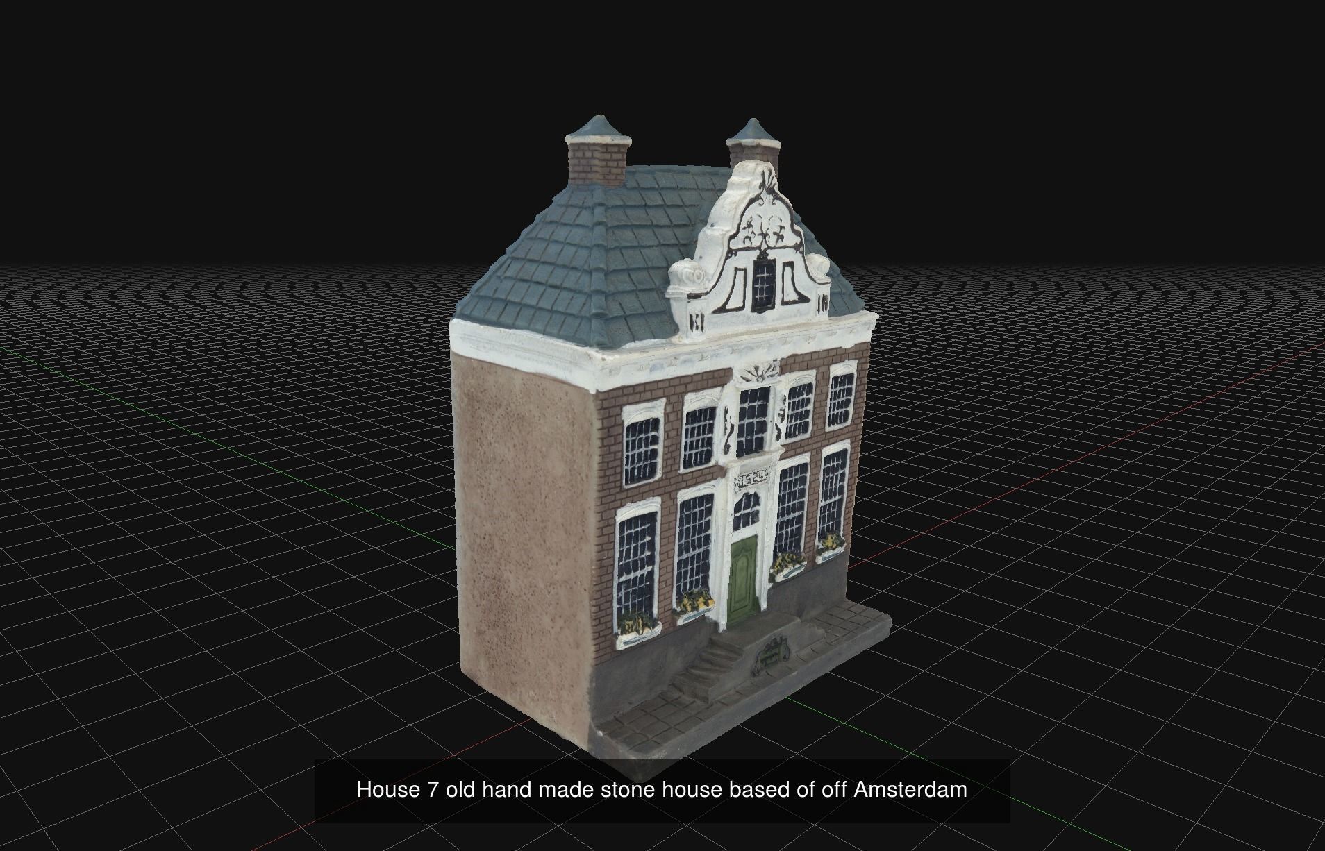 10 old hand made stone house based of off Amsterdam 3D Model Collection_2