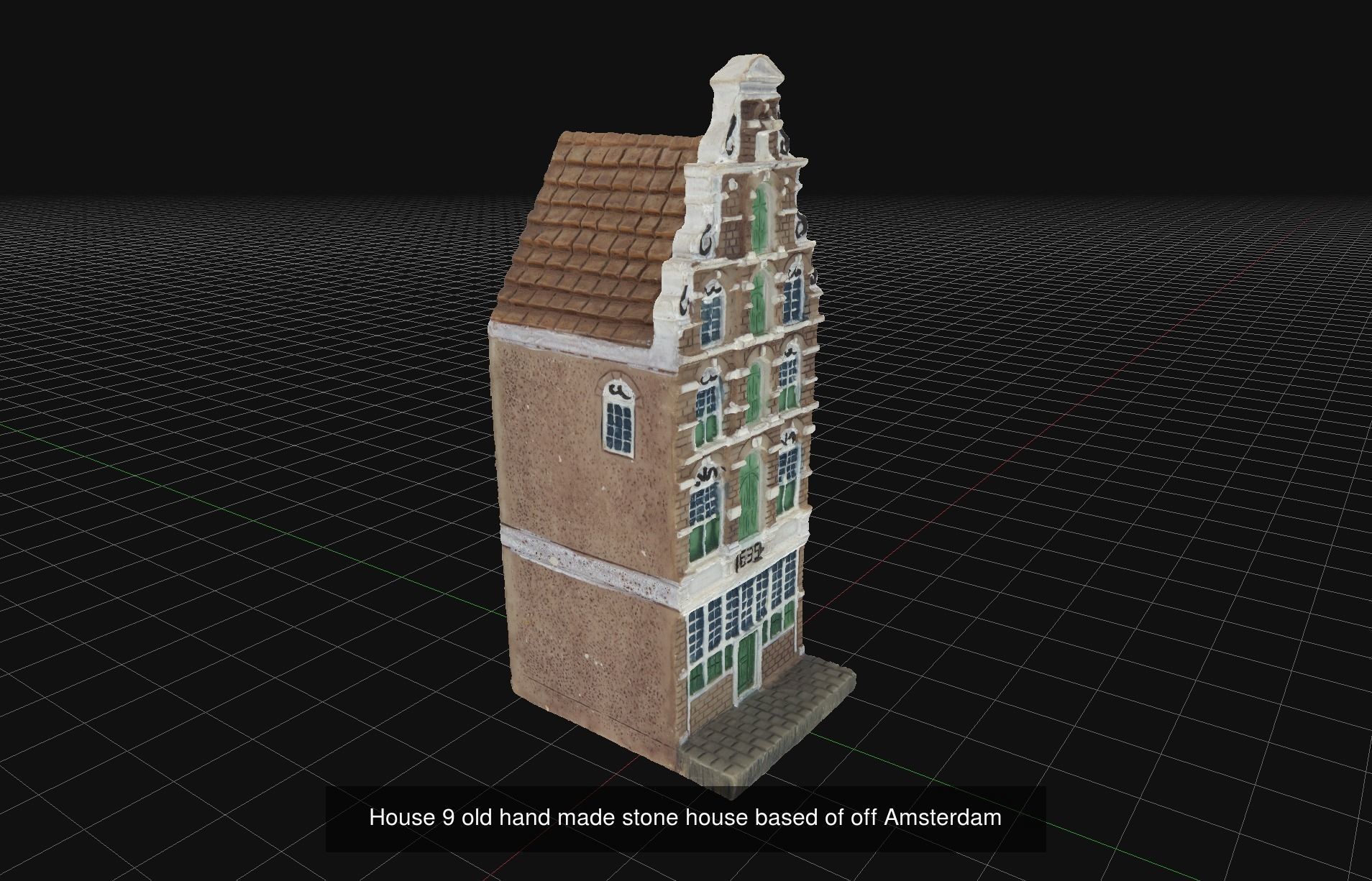 10 old hand made stone house based of off Amsterdam 3D Model Collection_10
