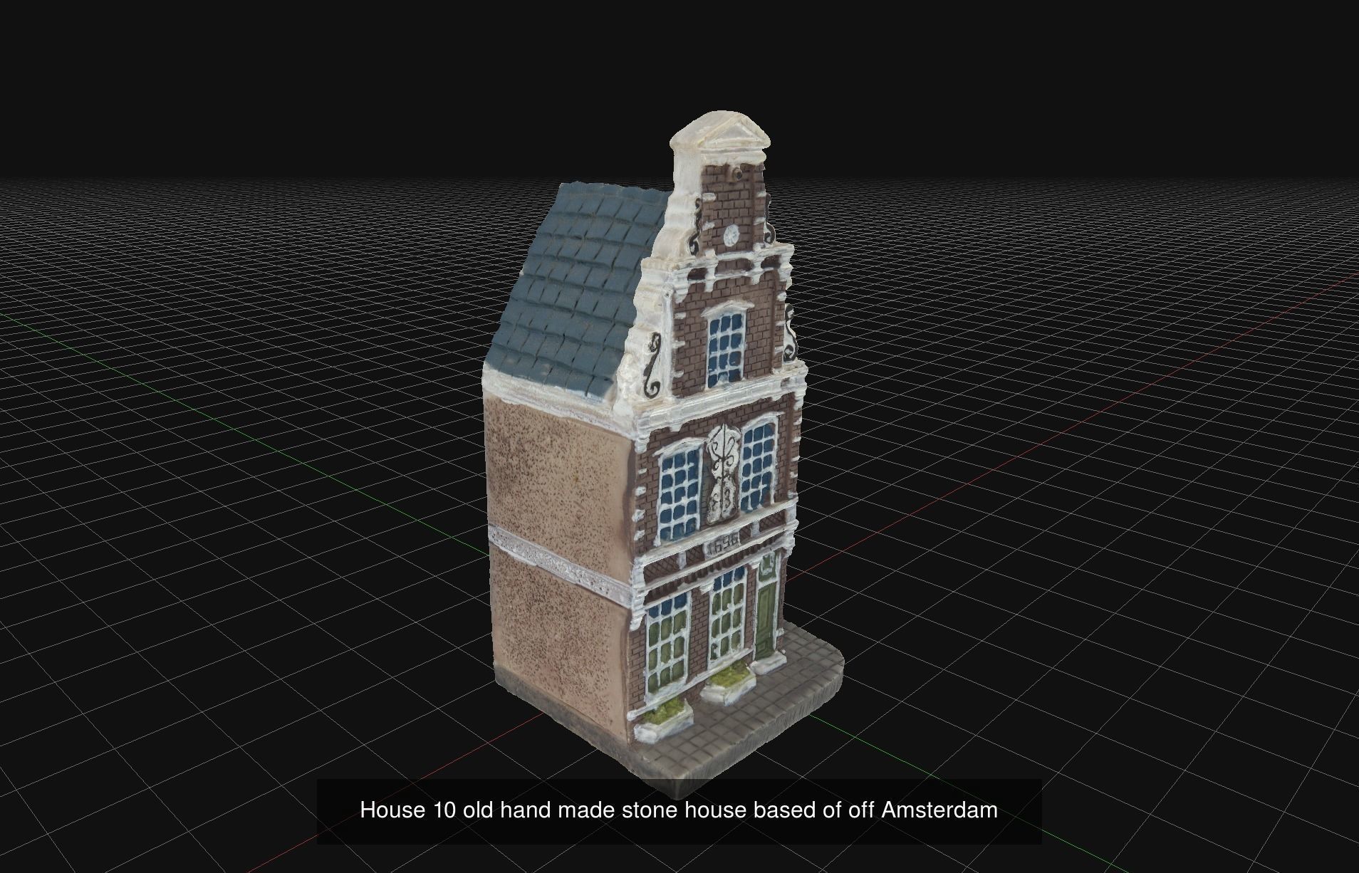 10 old hand made stone house based of off Amsterdam 3D Model Collection_11