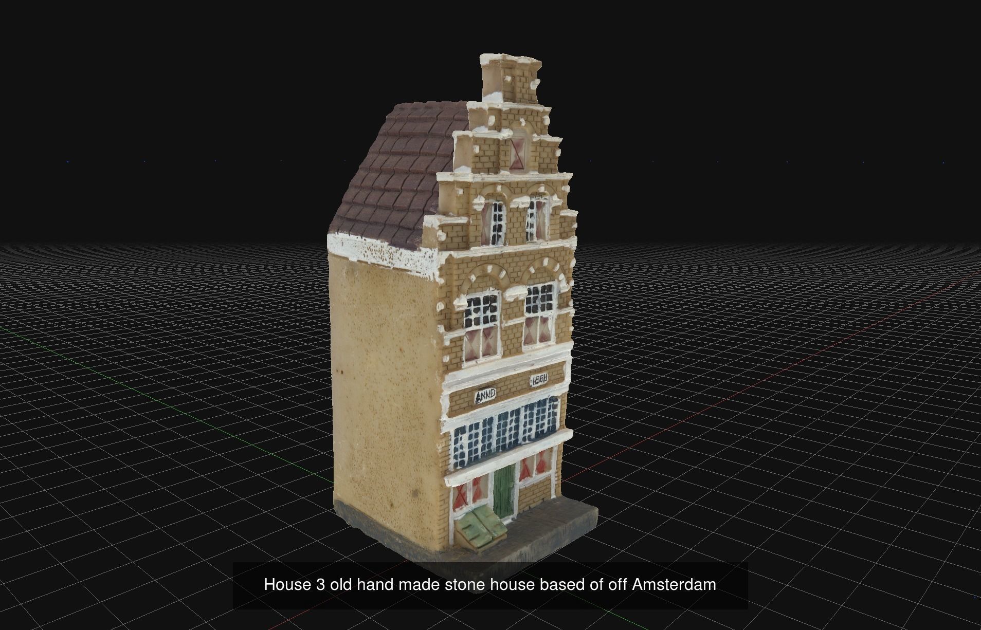 10 old hand made stone house based of off Amsterdam 3D Model Collection_5