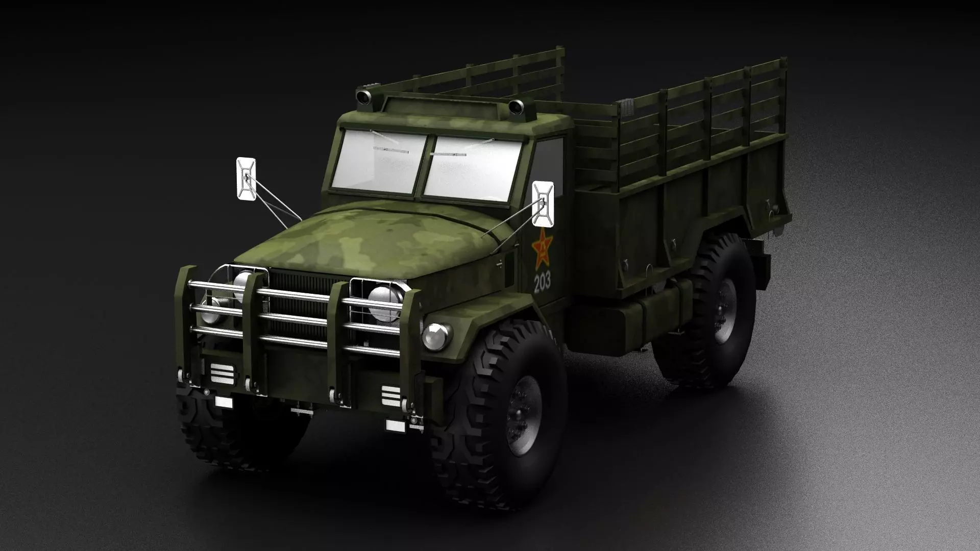drive two platoon military vehicles cards medical logistics  3D model_0