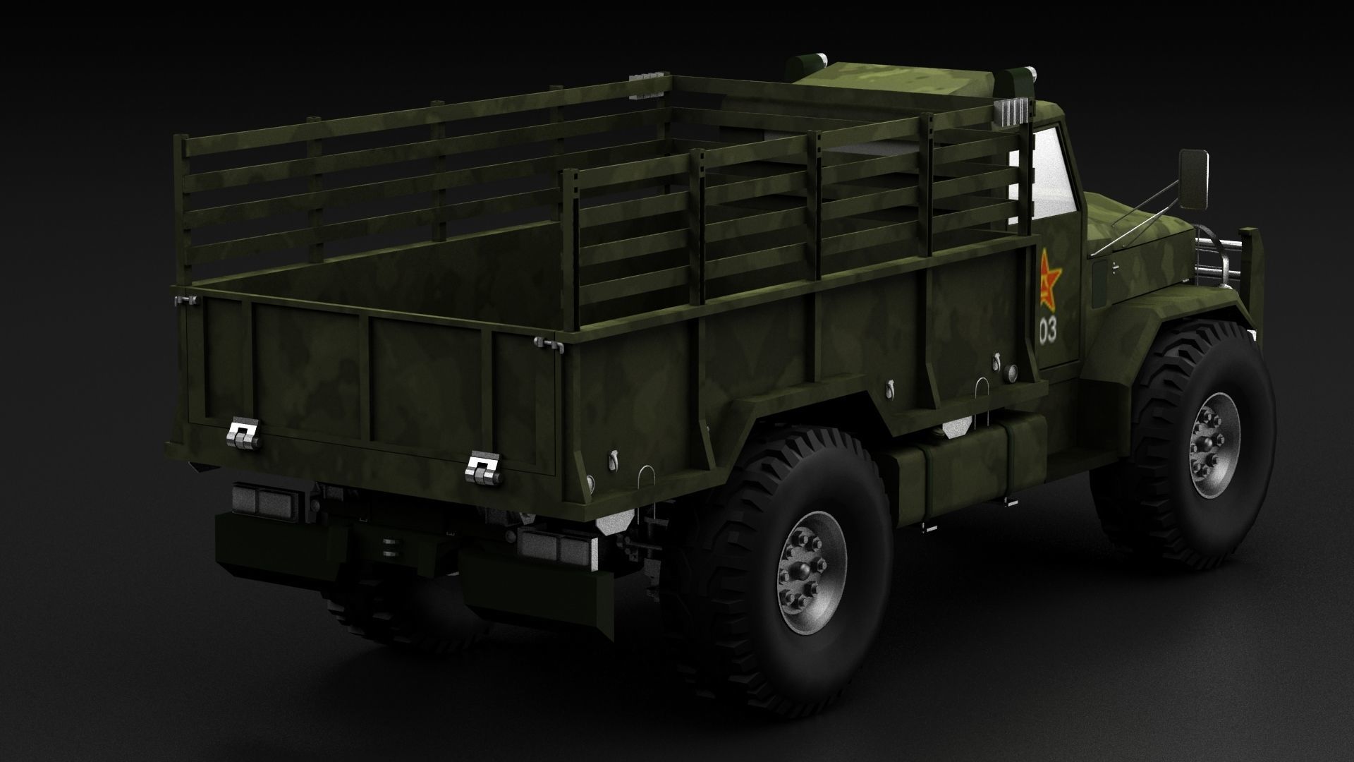 drive two platoon military vehicles cards medical logistics  3D model_3