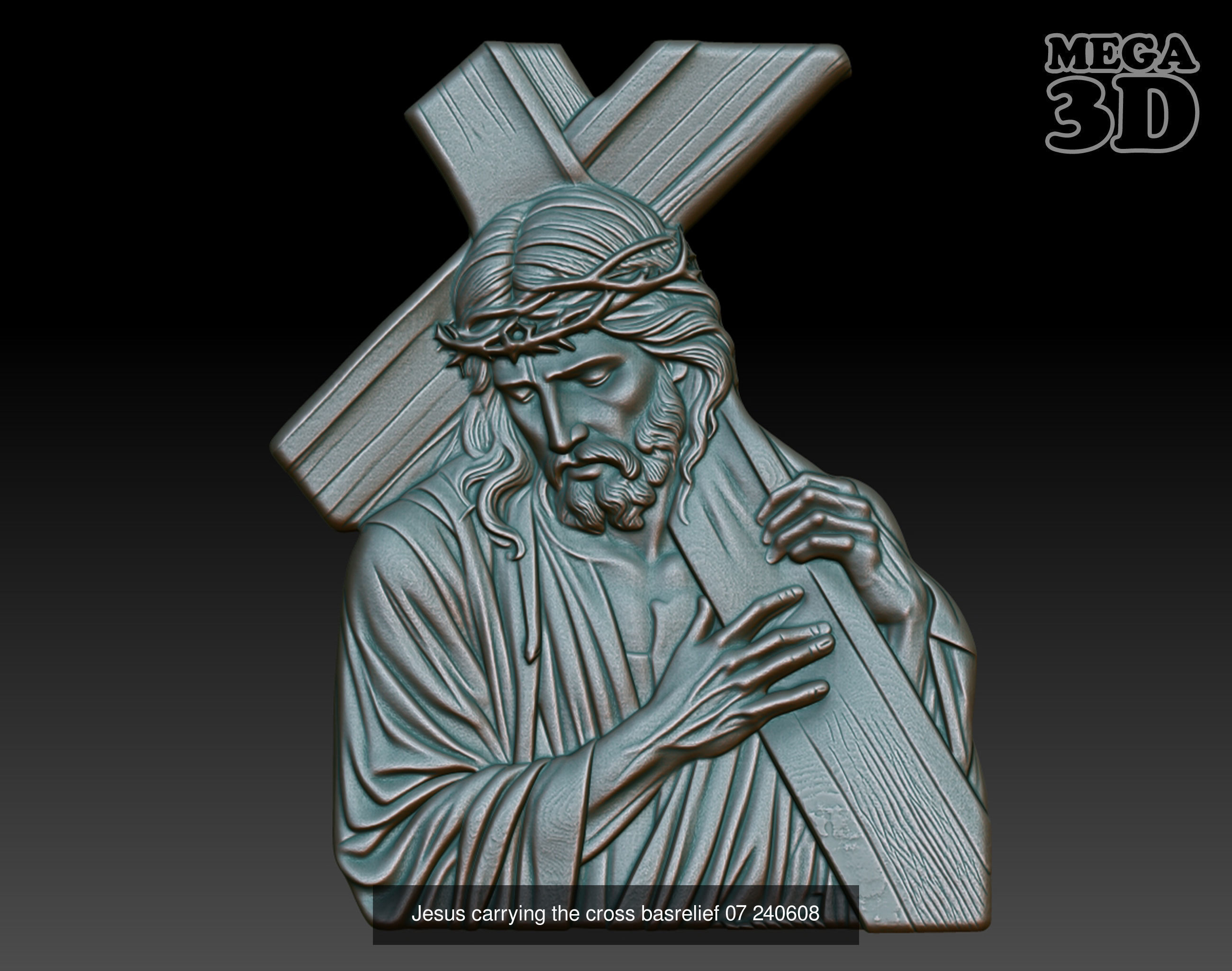 Jesus carrying the cross basrelief Pack 240608 3D Model Collection_3