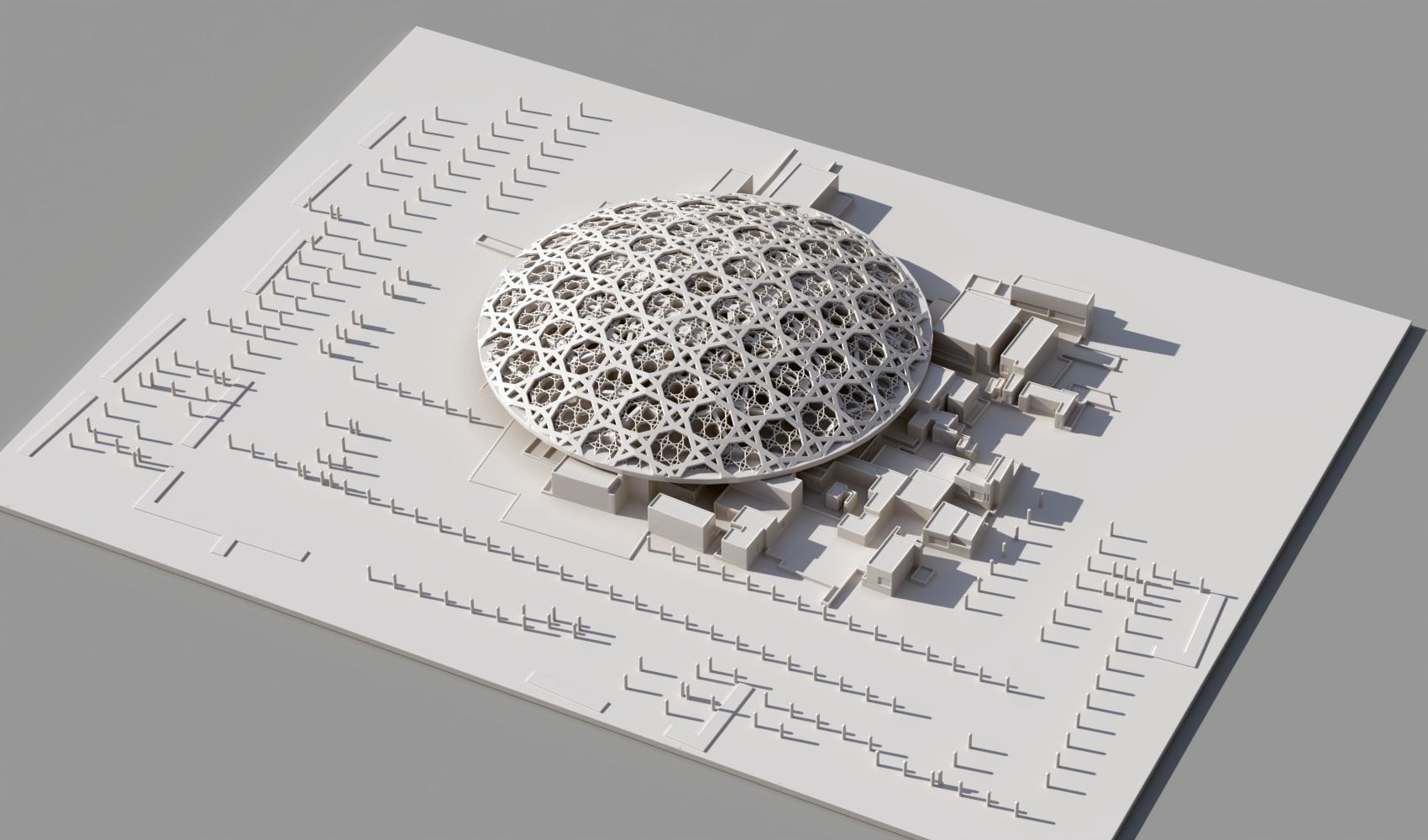 The Louvre abu dhabi museum art  with 2 Different Dome design 3D print model_4