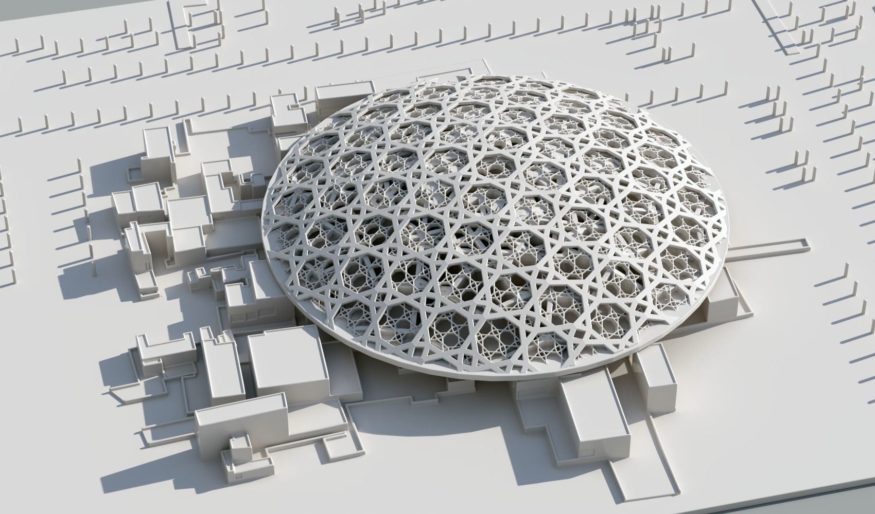 The Louvre abu dhabi museum art  with 2 Different Dome design 3D print model_1