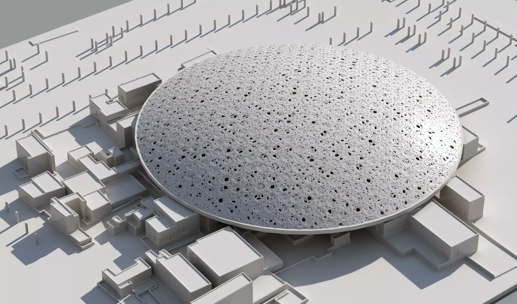 The Louvre abu dhabi museum art  with 2 Different Dome design 3D print model_0