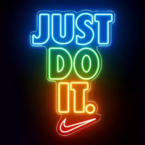 Just Do It Nike Neon Sign 3D model