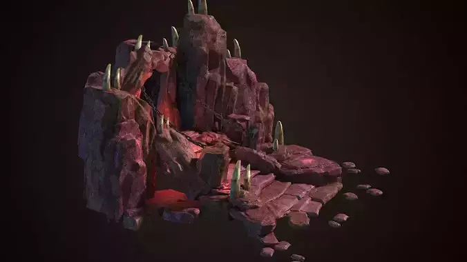 Skeleton Cave scene entrance to the cave rock