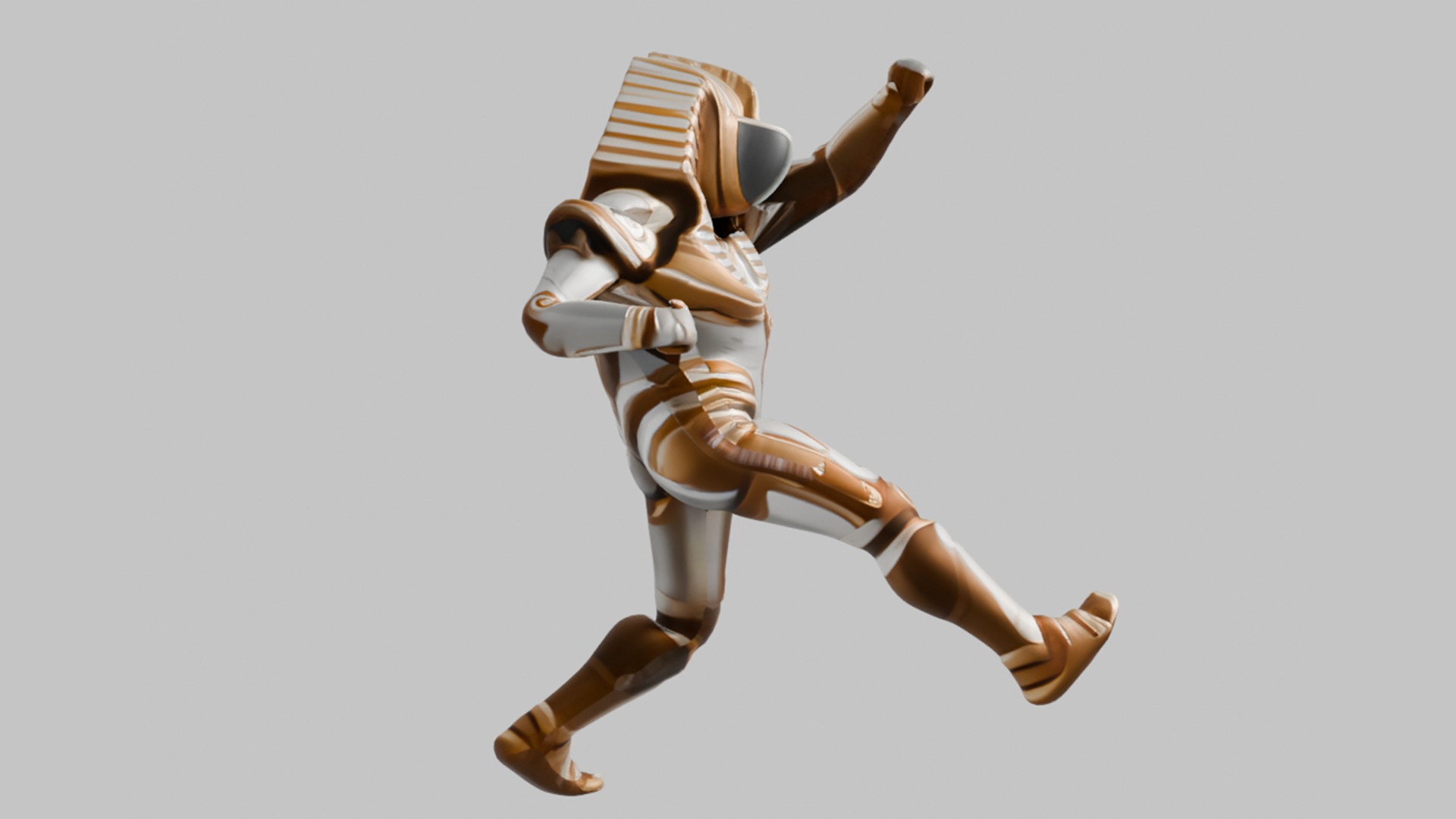 Space Suit Pharaoh Robot - Game-Ready 3D Model -  PBR Textures Low-poly 3D model_6