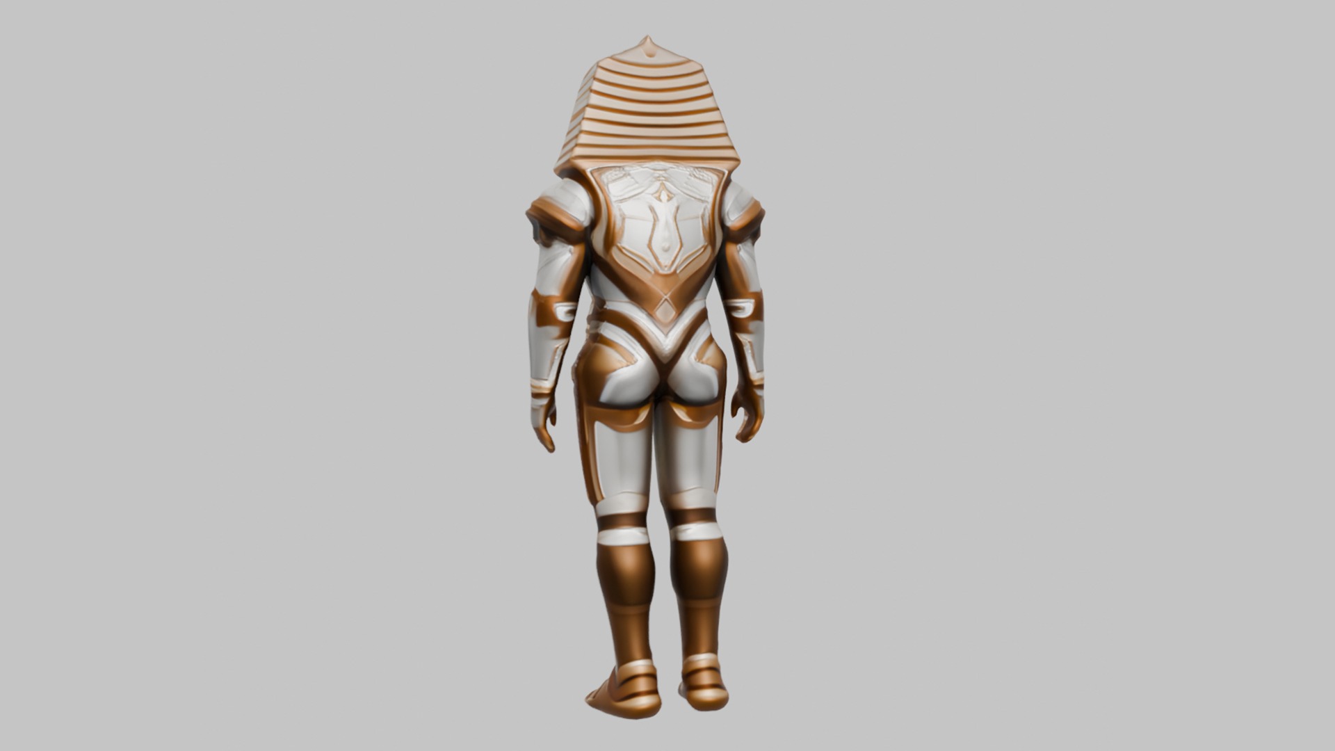 Space Suit Pharaoh Robot - Game-Ready 3D Model -  PBR Textures Low-poly 3D model_4
