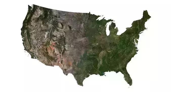 United States Terrain 3D Map 3D model