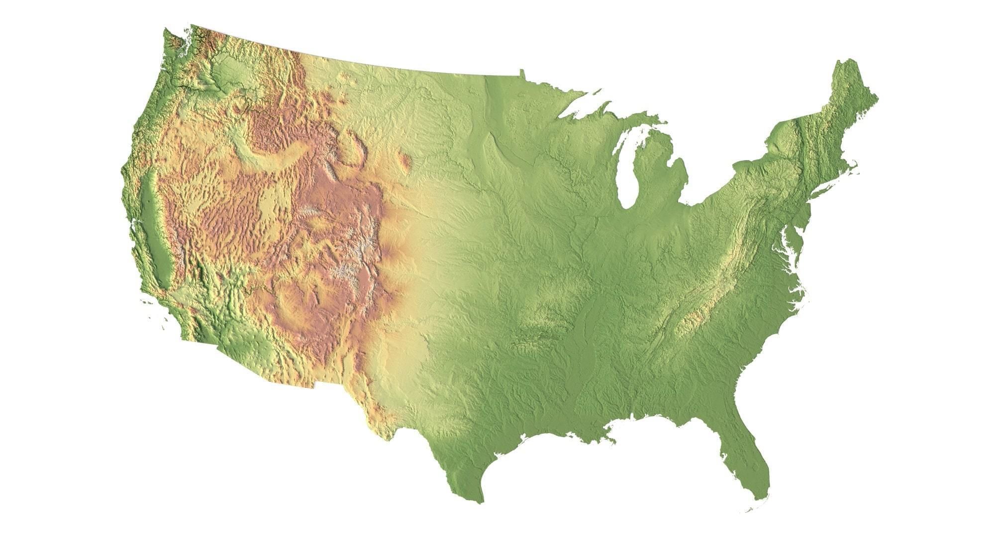United States Terrain 3D Map 3D model_1
