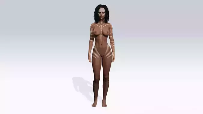 Naked Tribal Girl - Fully Rigged