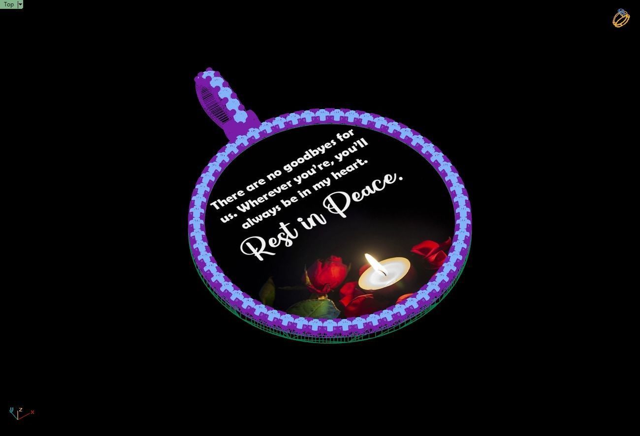 Custom Picture Pendant with Diamond - Memory Frame Pendant  3D print model_15