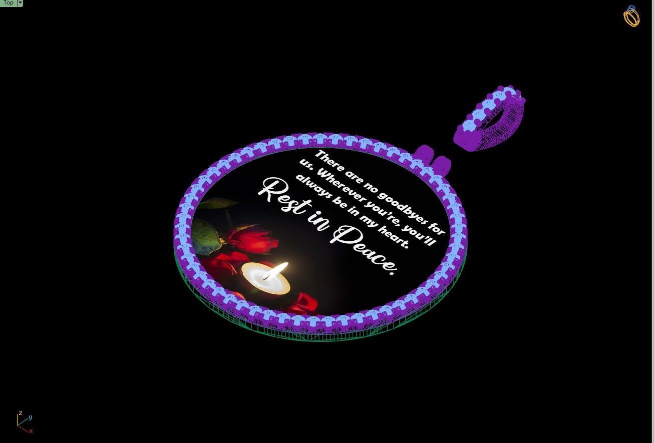 Custom Picture Pendant with Diamond - Memory Frame Pendant  3D print model_16