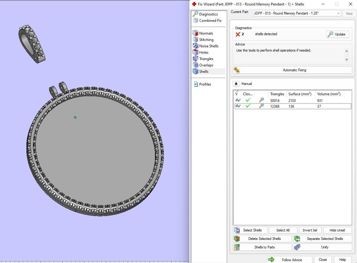 Custom Picture Pendant with Diamond - Memory Frame Pendant  3D print model_19