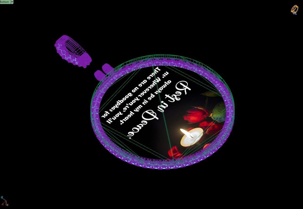 Custom Picture Pendant with Diamond - Memory Frame Pendant  3D print model_17