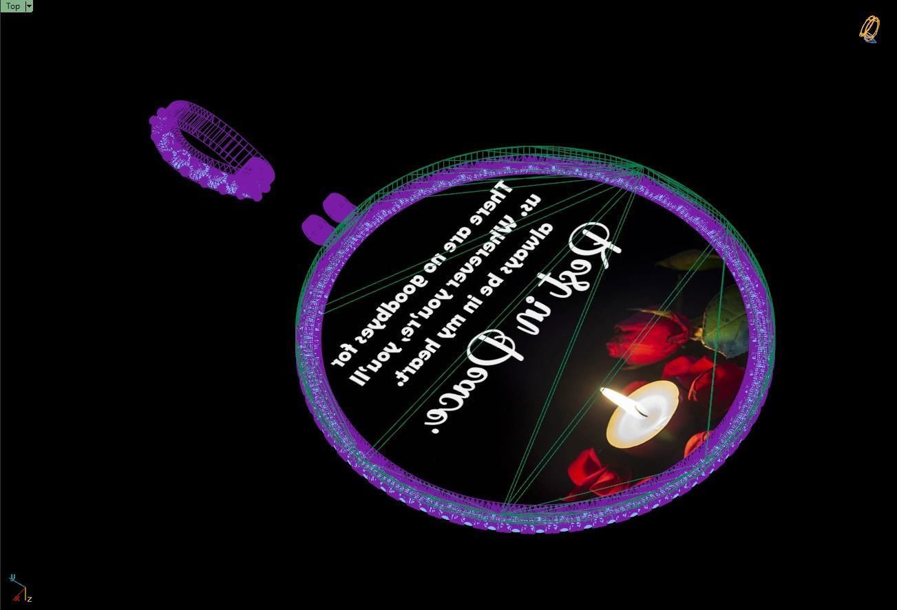 Custom Picture Pendant with Diamond - Memory Frame Pendant 3D print model_17