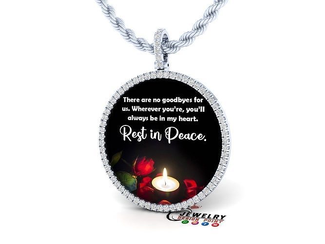 Custom Picture Pendant with Diamond - Memory Frame Pendant  3D print model