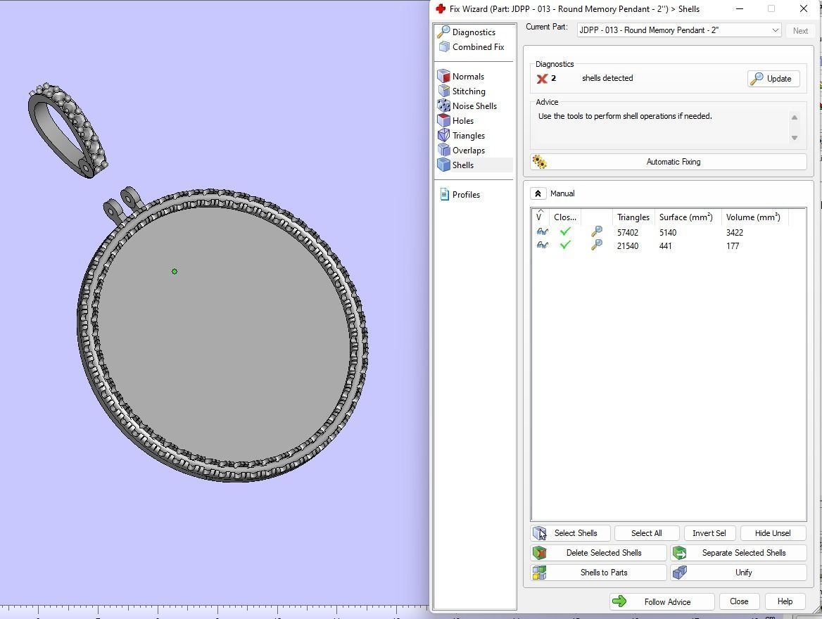 Custom Picture Pendant with Diamond - Memory Frame Pendant  3D print model_19