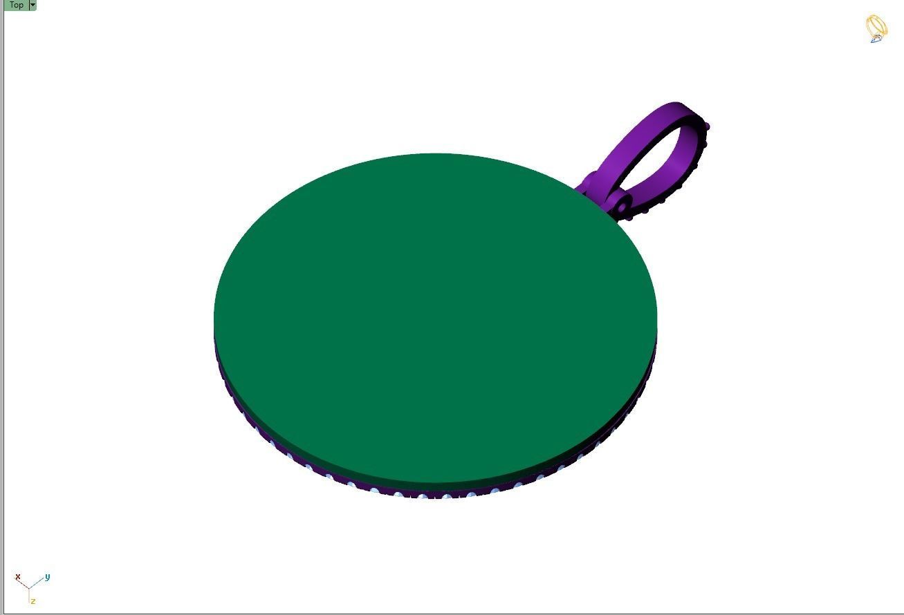 Custom Picture Pendant with Diamond - Memory Frame Pendant  3D print model_11