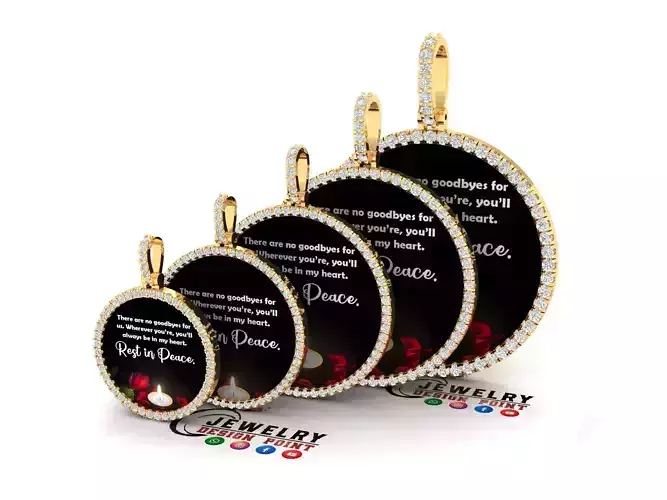 Custom Picture Pendant with Diamond - Memory Frame Pendant 