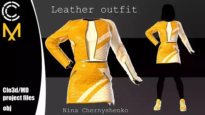 Leather outfit - Marvelous Designer project and OBJ