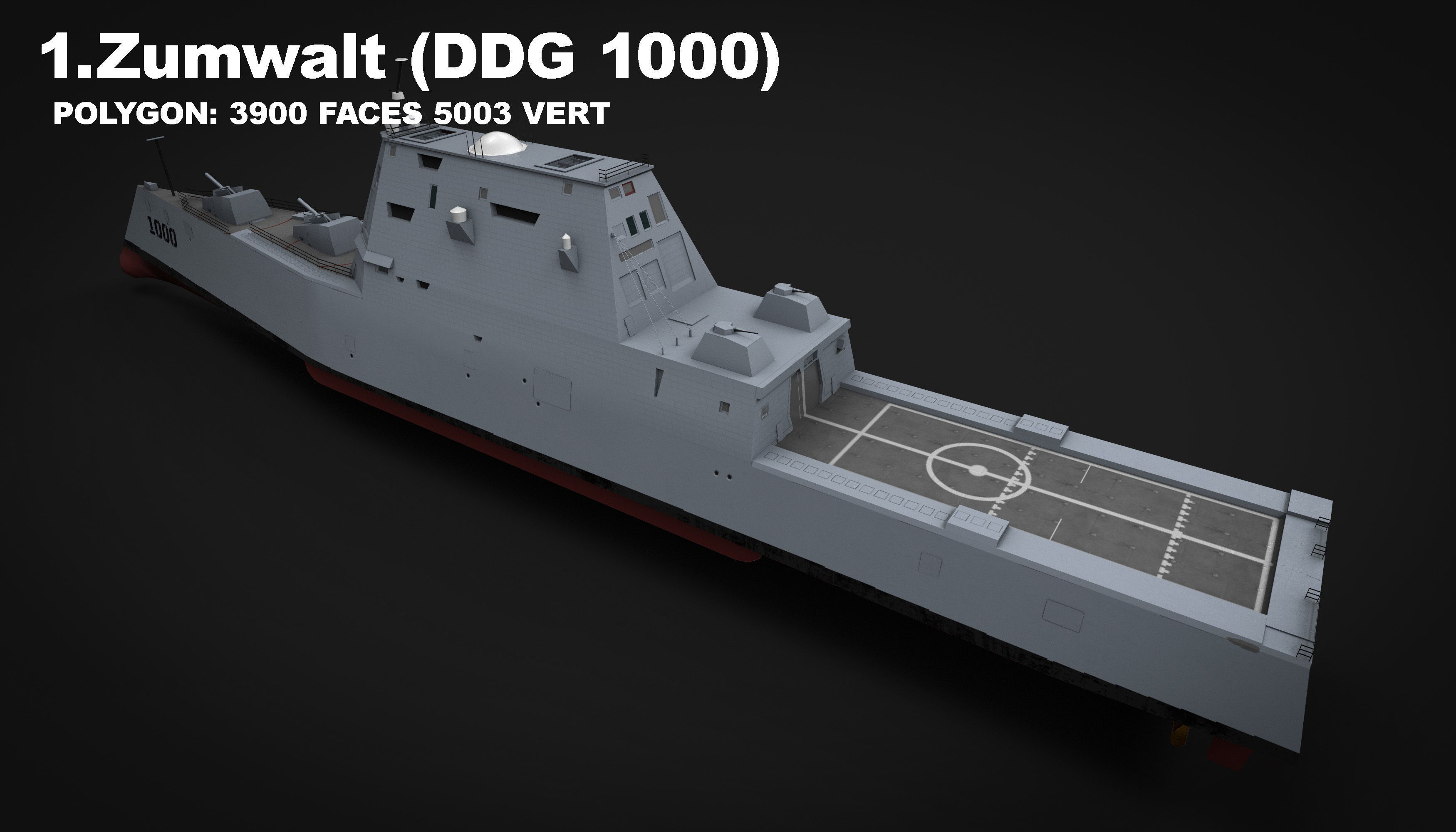 15 in 1 navy  destroyer  frigate  submarine speedboat Low-poly 3D model_3