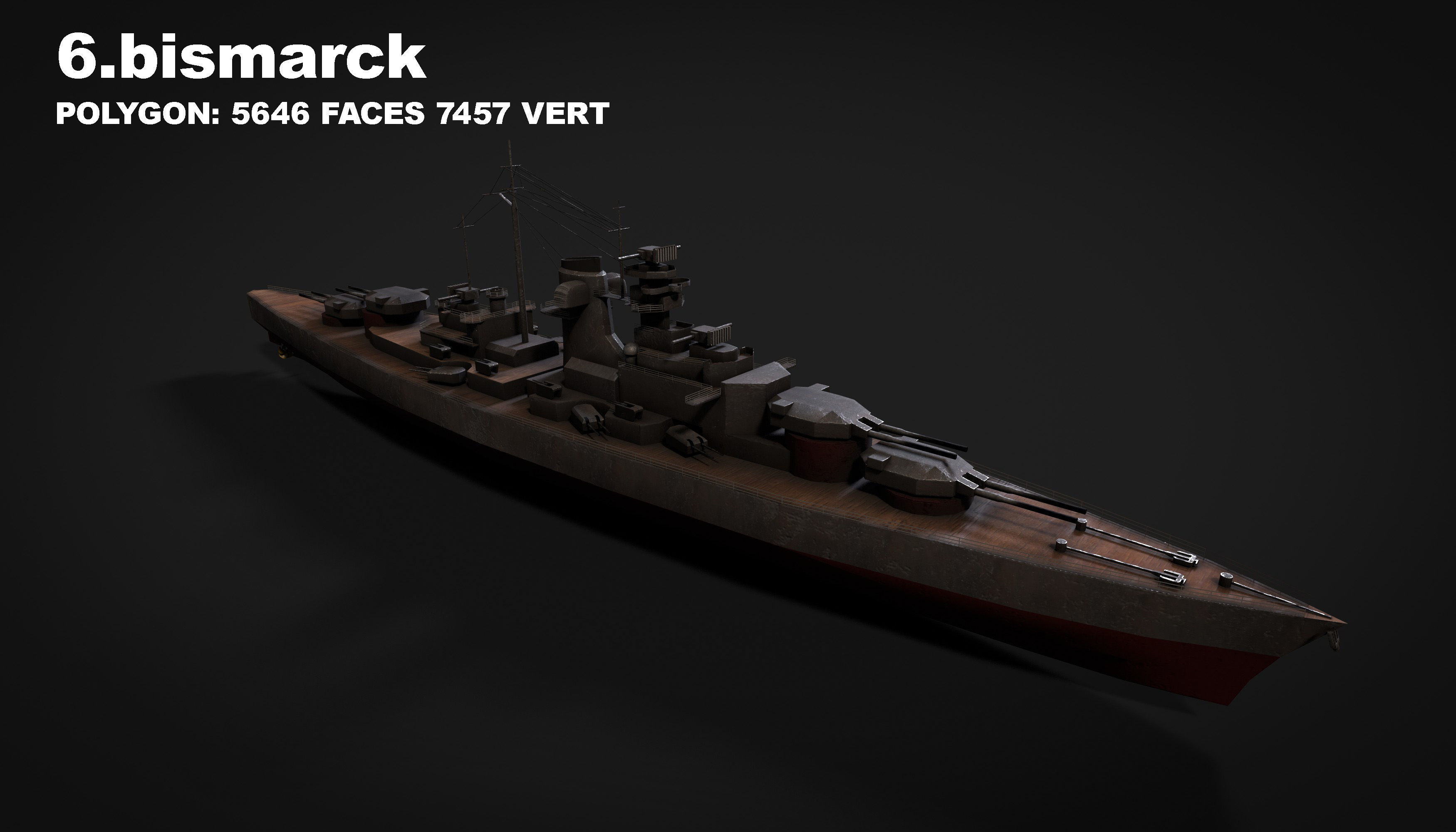 15 in 1 navy  destroyer  frigate  submarine speedboat Low-poly 3D model_22