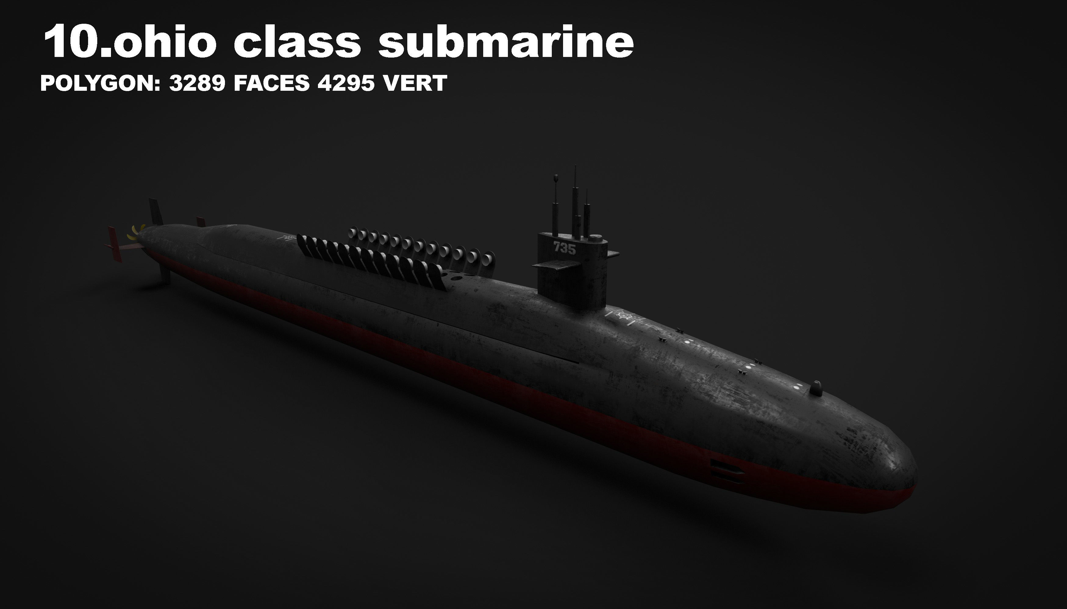 15 in 1 navy  destroyer  frigate  submarine speedboat Low-poly 3D model_35