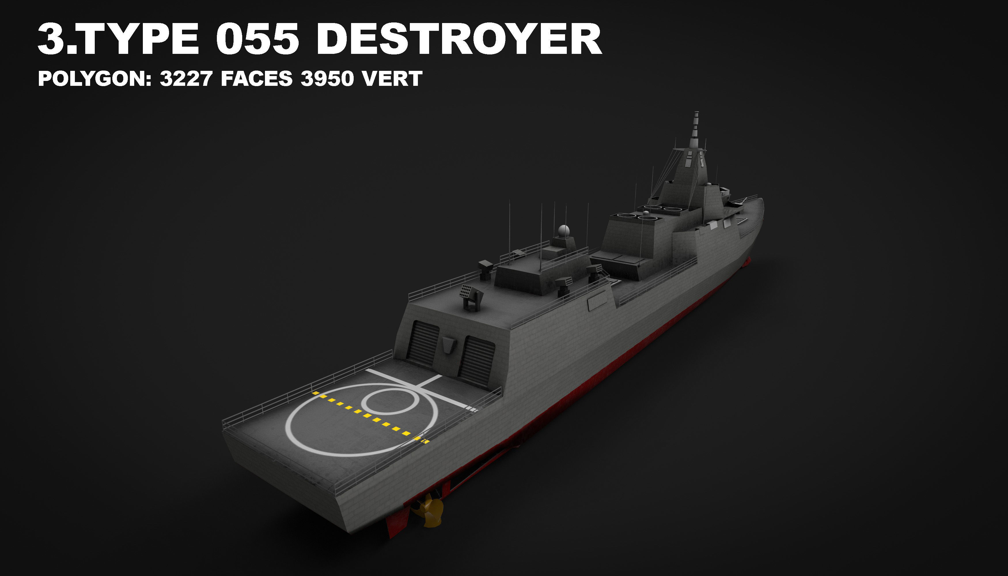 15 in 1 navy  destroyer  frigate  submarine speedboat Low-poly 3D model_12