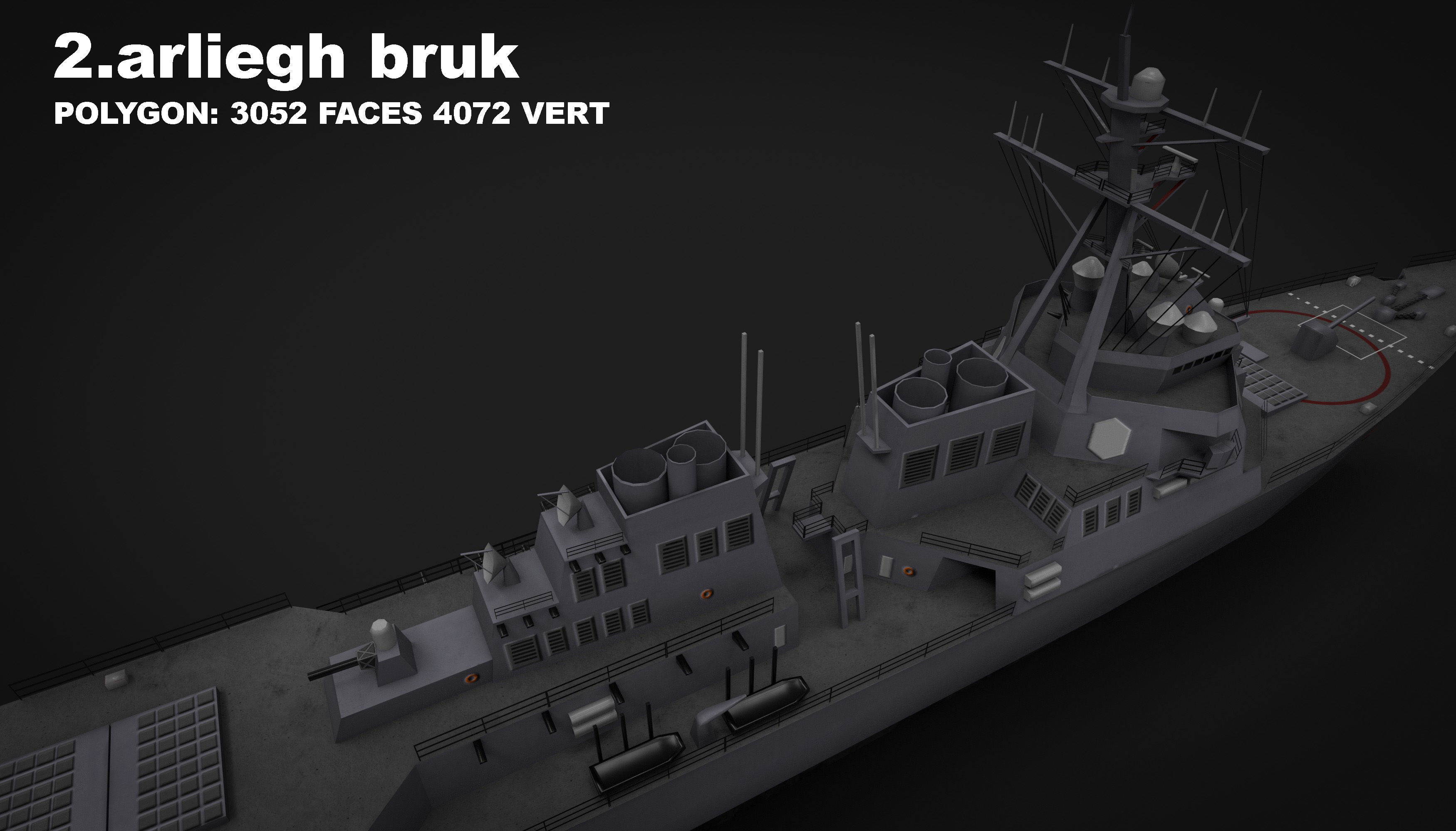 15 in 1 navy  destroyer  frigate  submarine speedboat Low-poly 3D model_8