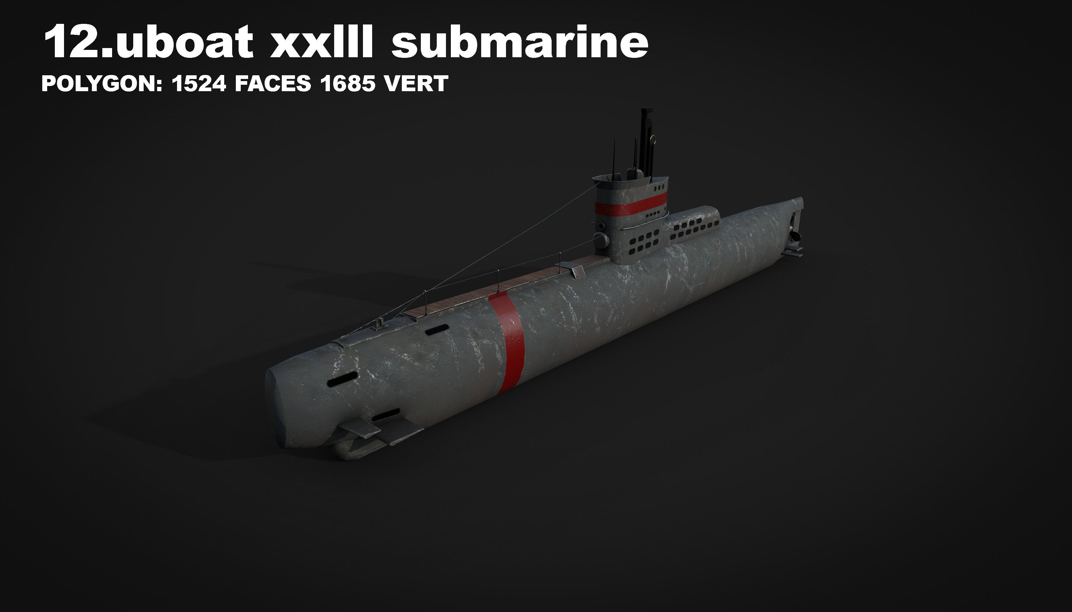 15 in 1 navy  destroyer  frigate  submarine speedboat Low-poly 3D model_42