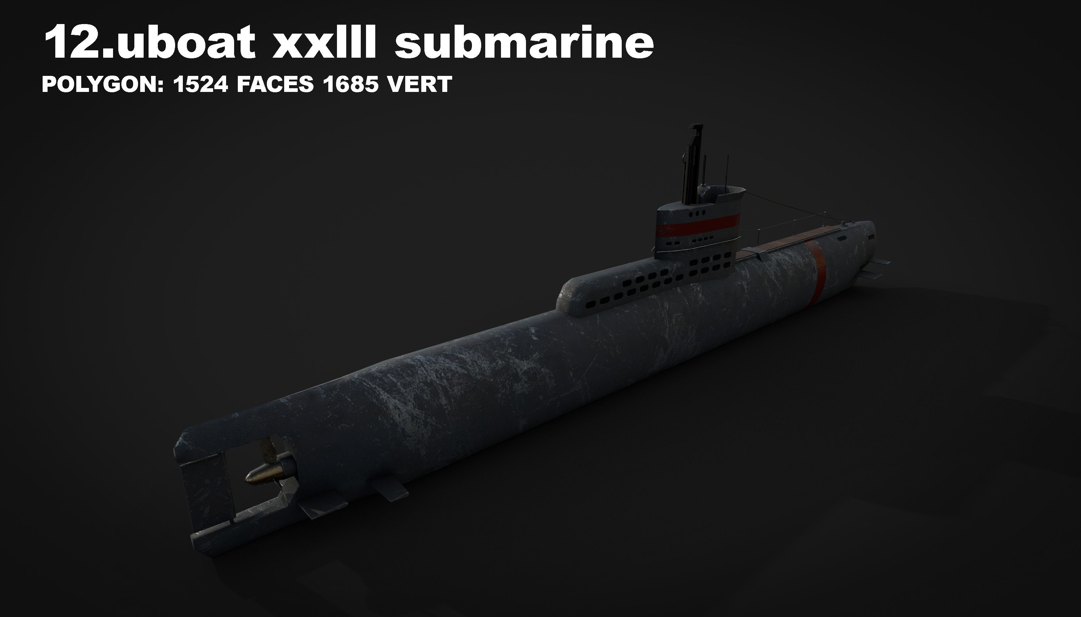 15 in 1 navy  destroyer  frigate  submarine speedboat Low-poly 3D model_43