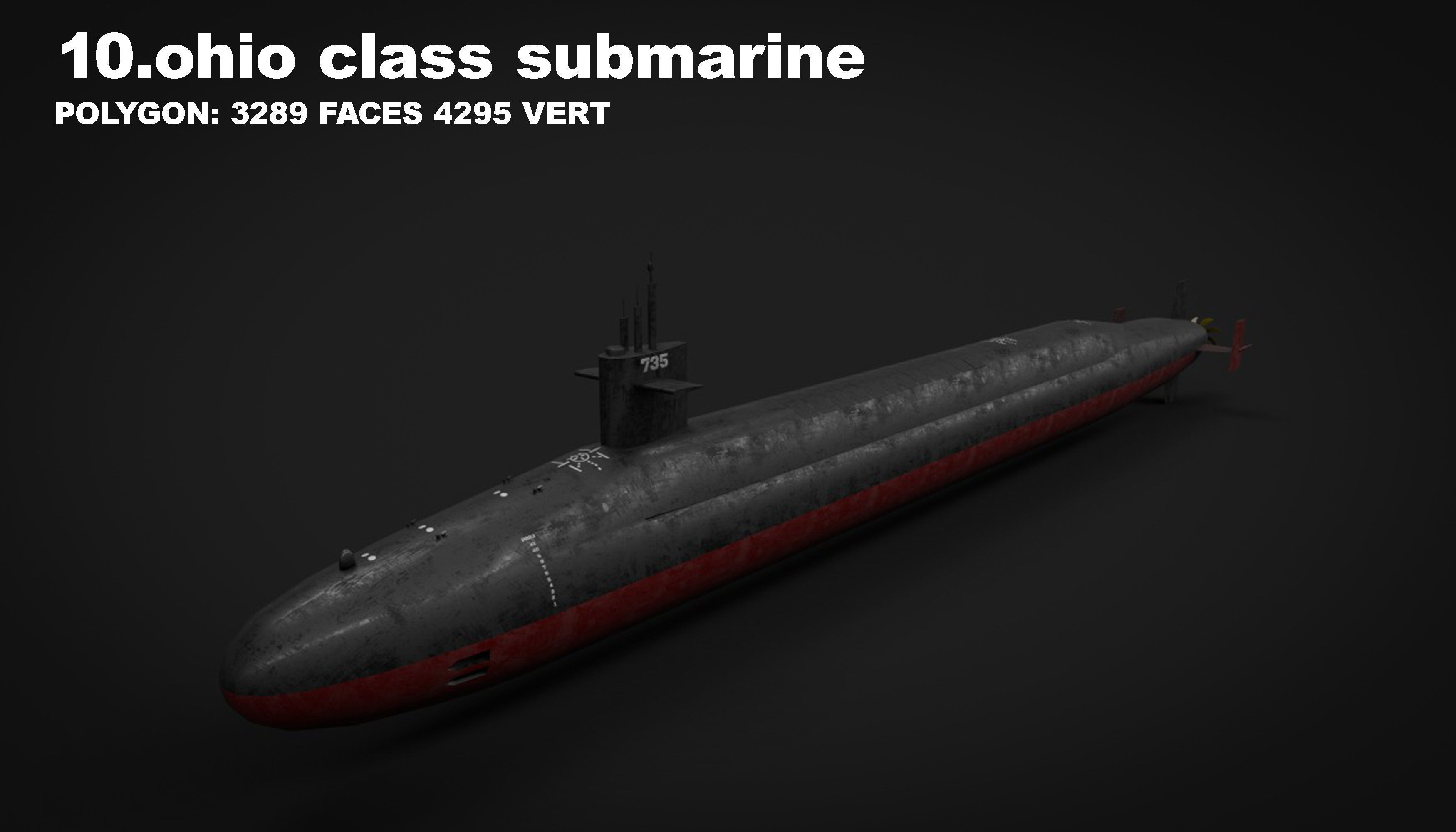 15 in 1 navy  destroyer  frigate  submarine speedboat Low-poly 3D model_37