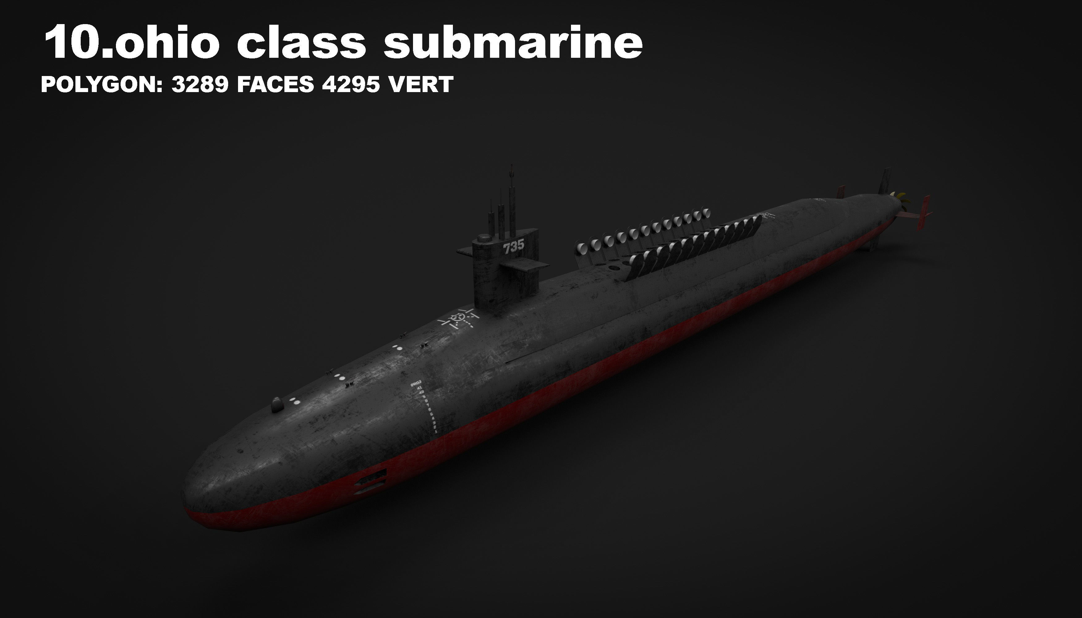 15 in 1 navy  destroyer  frigate  submarine speedboat Low-poly 3D model_34