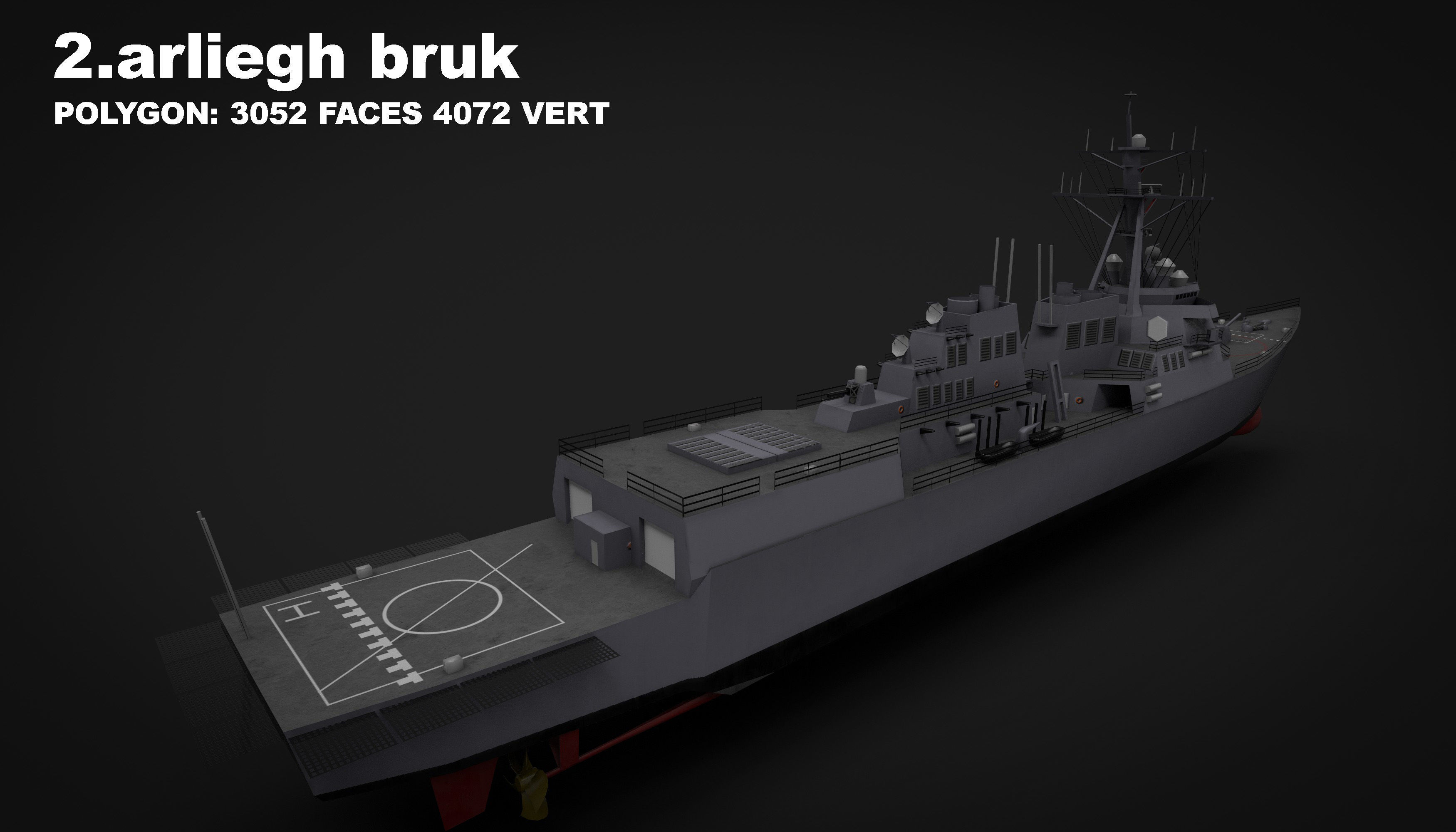 15 in 1 navy  destroyer  frigate  submarine speedboat Low-poly 3D model_7