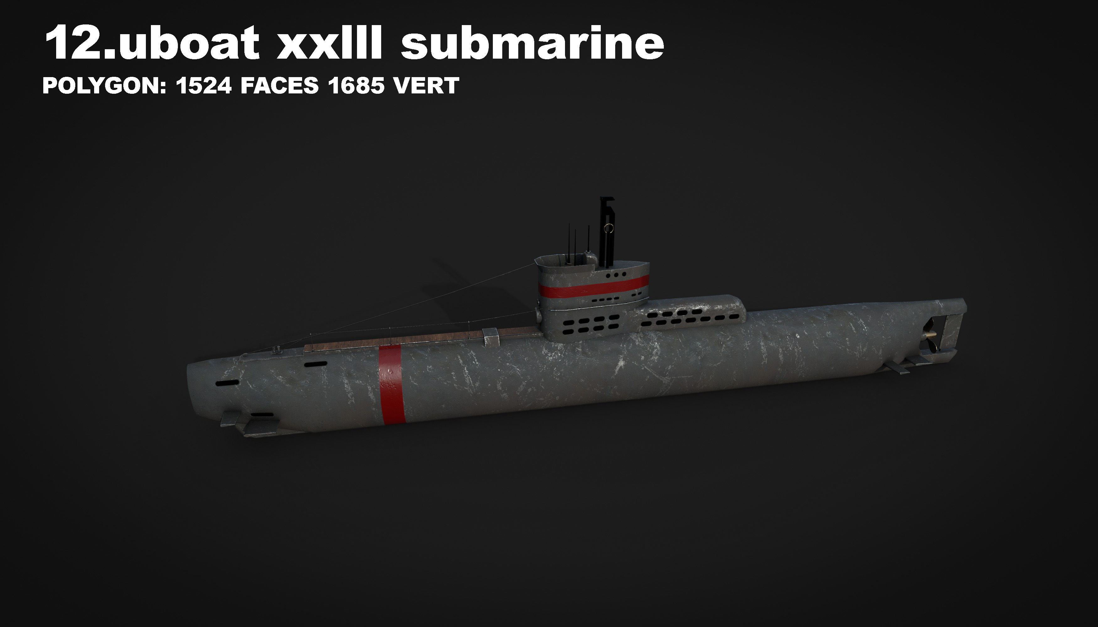 15 in 1 navy  destroyer  frigate  submarine speedboat Low-poly 3D model_44