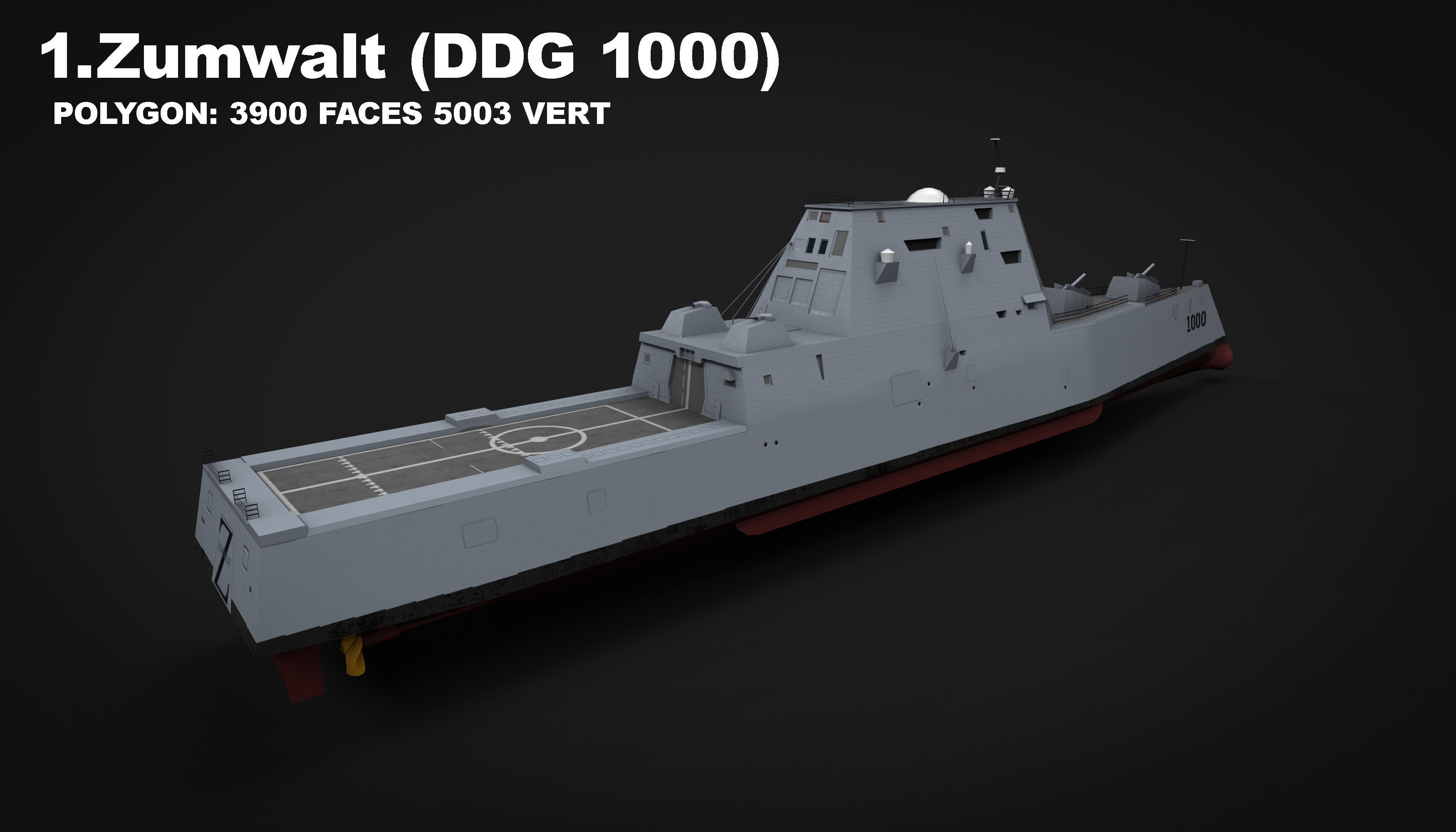 15 in 1 navy  destroyer  frigate  submarine speedboat Low-poly 3D model_2