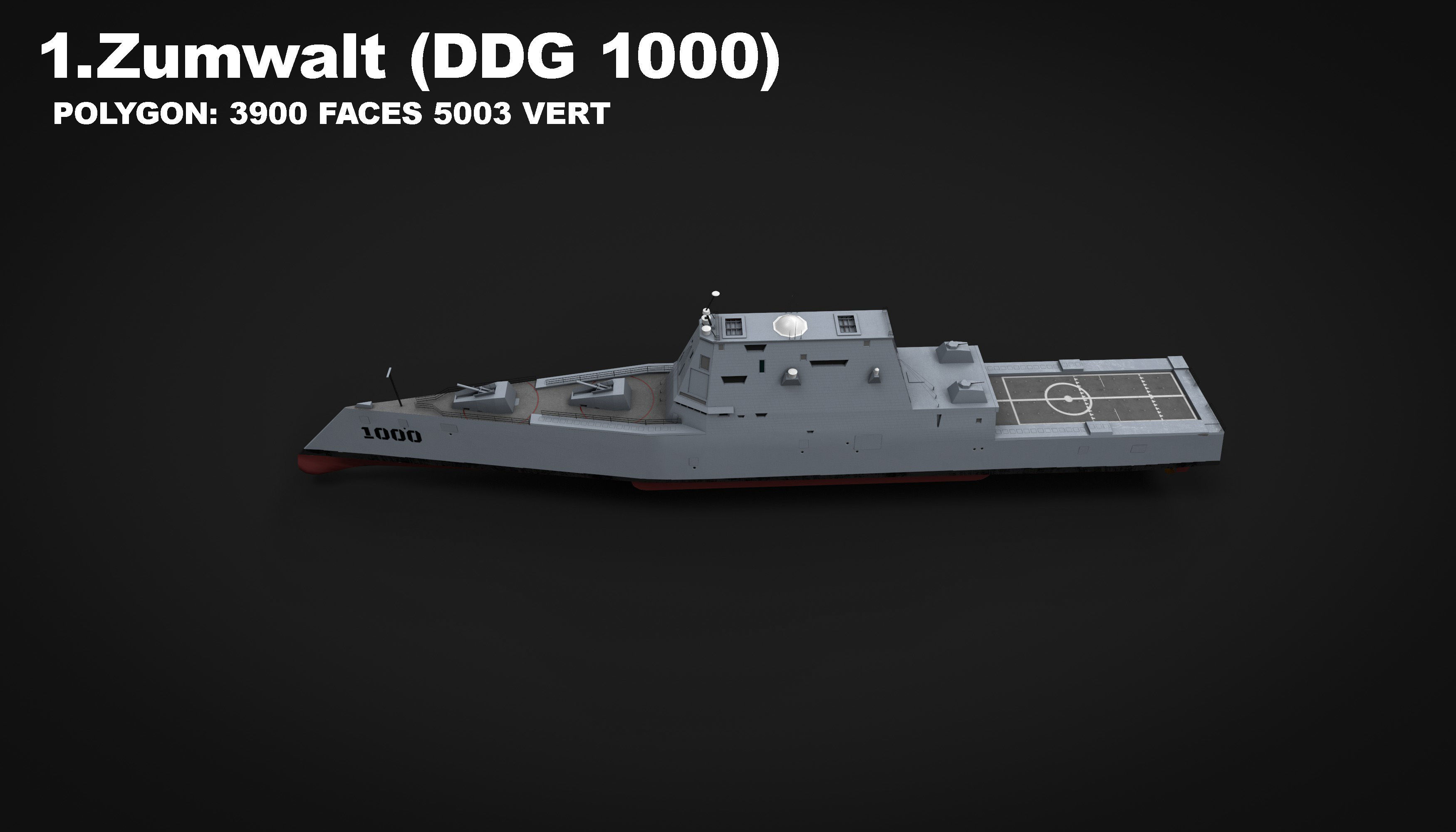 15 in 1 navy  destroyer  frigate  submarine speedboat Low-poly 3D model_4